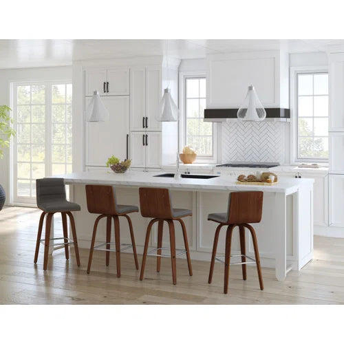 Biance Solid Wood Swivel Bar & Counter Stool