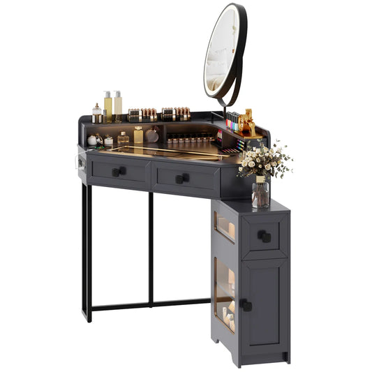 Machalik Corner Makeup Vanity With Mirror